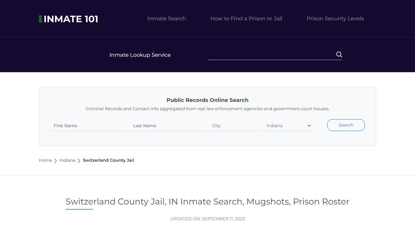 Switzerland County Jail, IN Inmate Search, Mugshots, Prison Roster